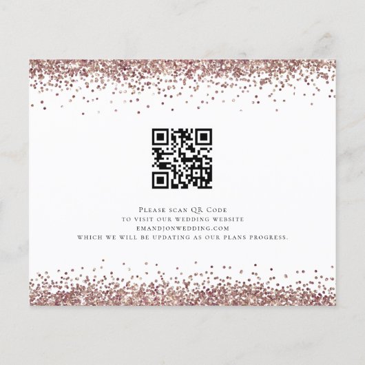 Budget Roos Gold Glitter voor altijd QR sparen de  (Achterkant)