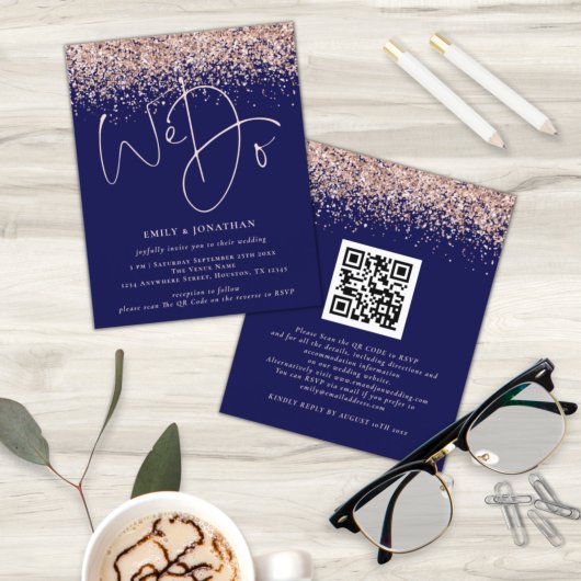 Budget Roos Gold Glitter We doen een QR marineverb