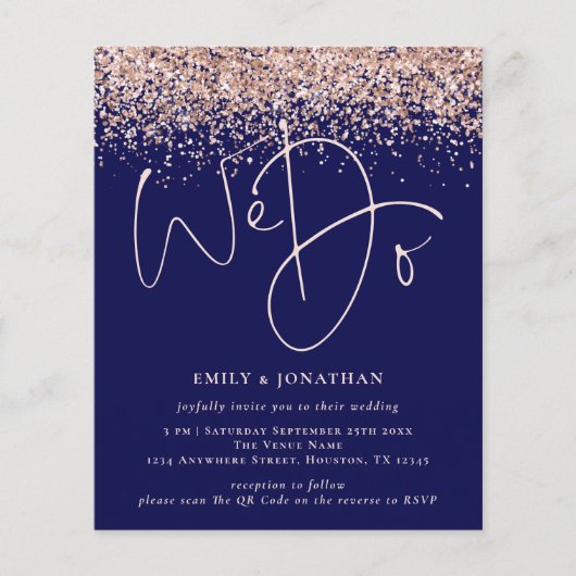 Budget Roos Gold Glitter We doen een QR marineverb (Voorkant)