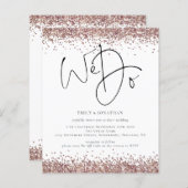 Budget Roos Gold Glitter We doen QR Weddenschap Ui (Voorkant / Achterkant)