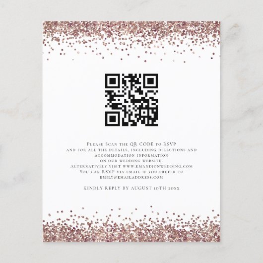Budget Roos Gold Glitter We doen QR Weddenschap Ui (Achterkant)