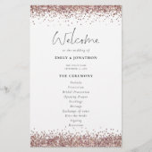 Budget Roos Gold Glitter Weddenprogramma White (Voorkant)
