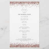 Budget Roos Gold Glitter Weddenprogramma White (Achterkant)
