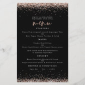 Budget Roos Gold Glitter Weddenschap Black Menu (Voorkant)