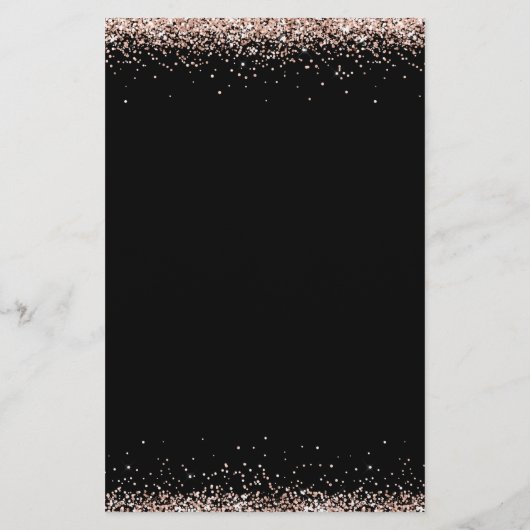 Budget Roos Gold Glitter Weddenschap Black Menu (Achterkant)