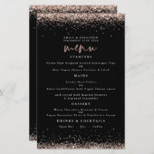 Budget Roos Gold Glitter Weddenschap Black Menu (Voorkant / Achterkant)