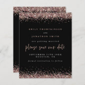 Budget Roos Gold Glitter Weddenschap Black Opslagd (Voorkant / Achterkant)