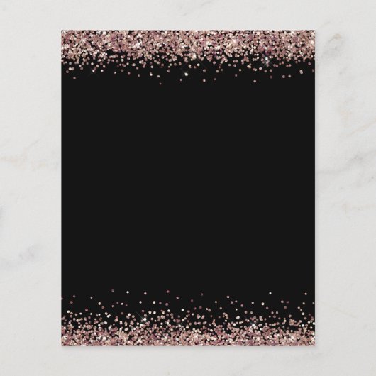 Budget Roos Gold Glitter Weddenschap Black Opslagd (Achterkant)