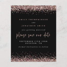 Budget Roos Gold Glitter Weddenschap Black Opslagd