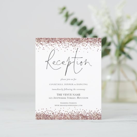 Budget Roos Gold Glitter Weddenschappen Reception  (Staand voorkant)