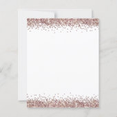 BUDGET Roos Gold Glitter Weddenschappen Uitnodigin (Achterkant)
