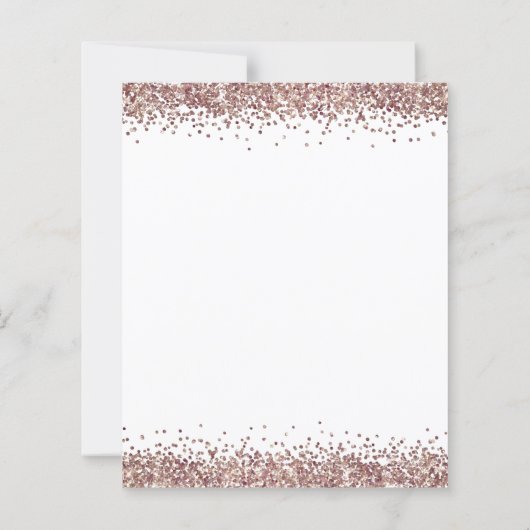 BUDGET Roos Gold Glitter Weddenschappen Uitnodigin (Achterkant)