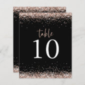 Budget Roos Gold Glitter Wedding Black Table No. (Voorkant / Achterkant)