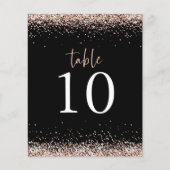 Budget Roos Gold Glitter Wedding Black Table No. (Voorkant)