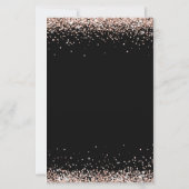 Budget Roos Gold Glitter Wedding Black Uitnodiging (Achterkant)