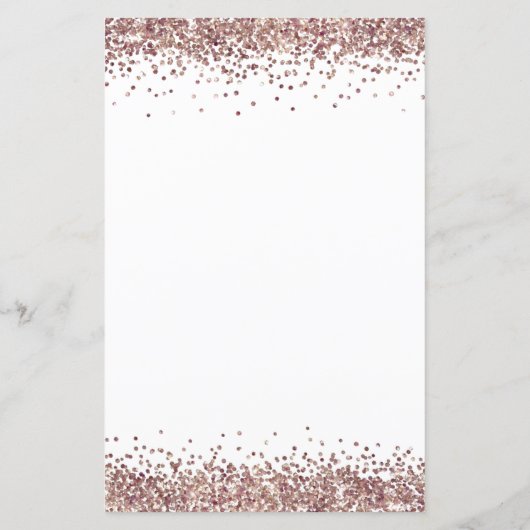 Budget Roos Gold Glitter Wedding Evening Invite (Achterkant)