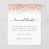 Budget Roos Gold Glitter Wedding Love and Bedankt (Voorkant)