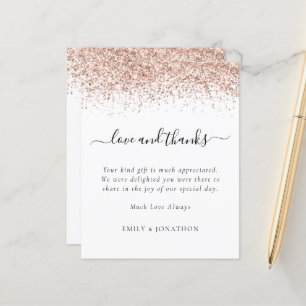 Budget Roos Gold Glitter Wedding Love and Bedankt