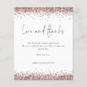Budget Roos Gold Glitter Wedding Love and Bedankt (Voorkant)