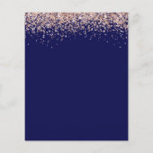 Budget Roos Gold Glitter Wedding Navy Blush Invite (Achterkant)