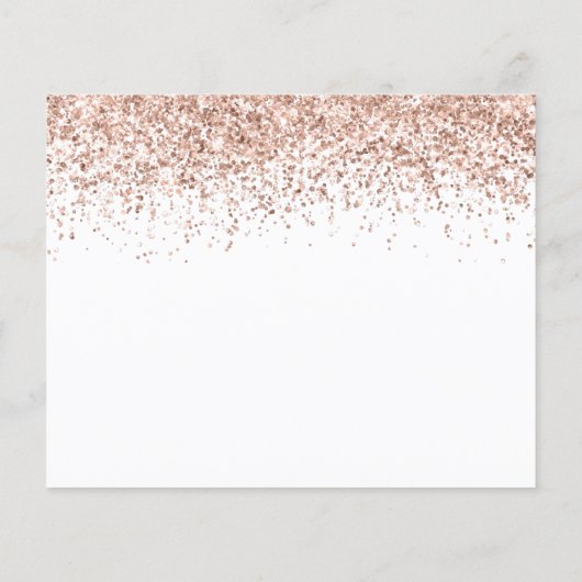 Budget Roos Gold Glitter Wedding Save the Date (Achterkant)