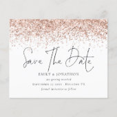 Budget Roos Gold Glitter Wedding Save the Date (Voorkant)