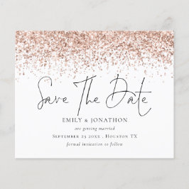 Budget Roos Gold Glitter Wedding Save the Date