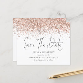 Budget Roos Gold Glitter Wedding Save the Date