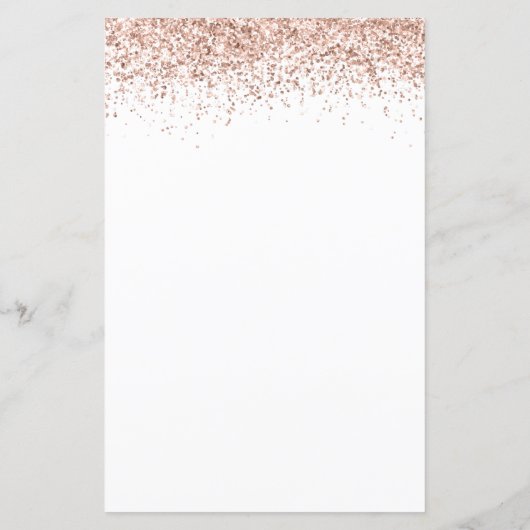 Budget Roos Gold Glitter Wedding White uitgenodigd (Achterkant)