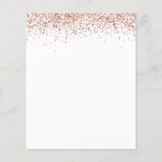 Budget Roos Gold Glitter Wedding White uitgenodigd (Achterkant)