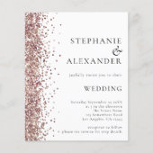 Budget Roos Gold Glitter White QR Wedding Invite (Voorkant)