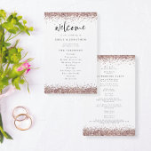 Budget Roos Gold Glitter White Wedding Program