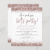 Budget Roos Gold Glitter Ze zei ja Verloving (Voorkant / Achterkant)