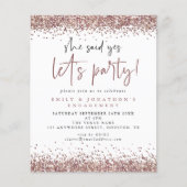 Budget Roos Gold Glitter Ze zei ja Verloving (Voorkant)