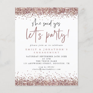 Budget Roos Gold Glitter Ze zei ja Verloving