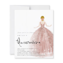 Budget Roos Gold Gown Blonde Hair QR Quinceañera