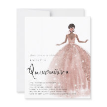 Budget Roos Gold Gown Dark Hair QR Quinceañera