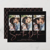 BUDGET Roos Gold Handwrited Save the Date (Voorkant / Achterkant)