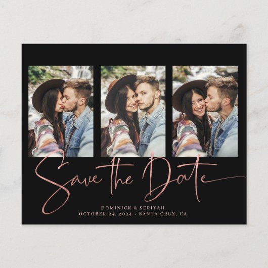 BUDGET Roos Gold Handwrited Save the Date (Voorkant)