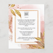 BUDGET Roos Gold Leaves Weduwen Uitnodigt QR Code  Flyer (Achterkant)