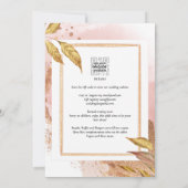 BUDGET Roos Gold Leaves Weduwen Uitnodigt QR Code  Kaart (Achterkant)