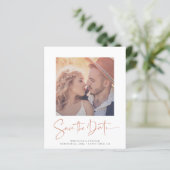 Budget Roos Gold Marble Wedding Save the Date (Staand voorkant)
