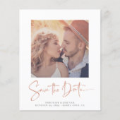 Budget Roos Gold Marble Wedding Save the Date (Voorkant)