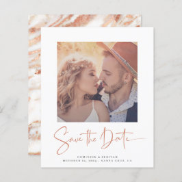 Budget Roos Gold Marble Wedding Save the Date