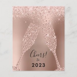 Budget Roos Gold Metallic 2022 - Nieuwjaarskaart