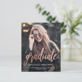 Budget Roos Gold Photo Afstuderen Aankondiging (Staand voorkant)