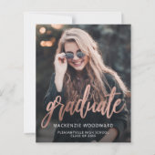 Budget Roos Gold Photo Afstuderen Aankondiging (Voorkant)