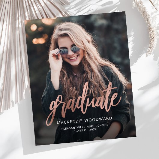 Budget Roos Gold Photo Afstuderen Aankondiging