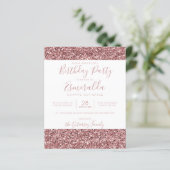 BUDGET Roos Gold Pink Glitter Birthday (Staand voorkant)