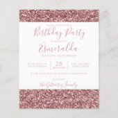 BUDGET Roos Gold Pink Glitter Birthday (Voorkant)